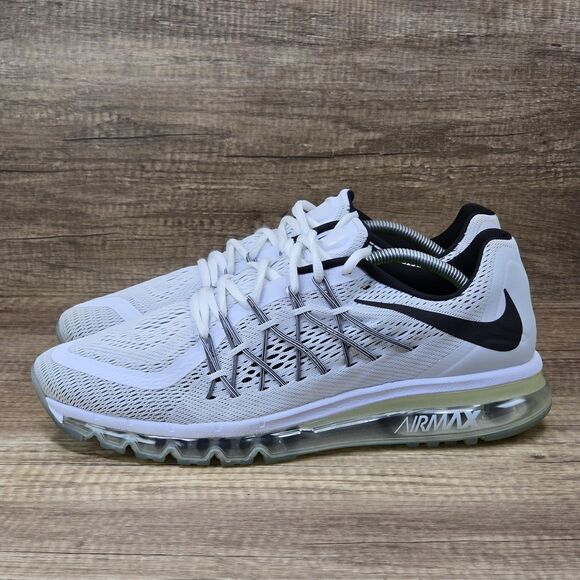 Nike Air Max 2015 Men\'s Size 12 White Black Running Shoes (698902-101) main image 7